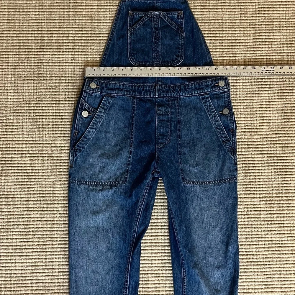 Gap for Good Relaxed Denim Overalls Medium Indigo Wash Raw Hem -  XXS - EUC - Picture 3 of 8